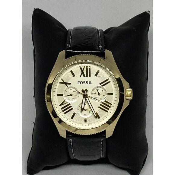 Fossil Cecile AM4510 Women's Black Leather Analog Dial Quartz Wrist Watch XR920 - Picture 1 of 12